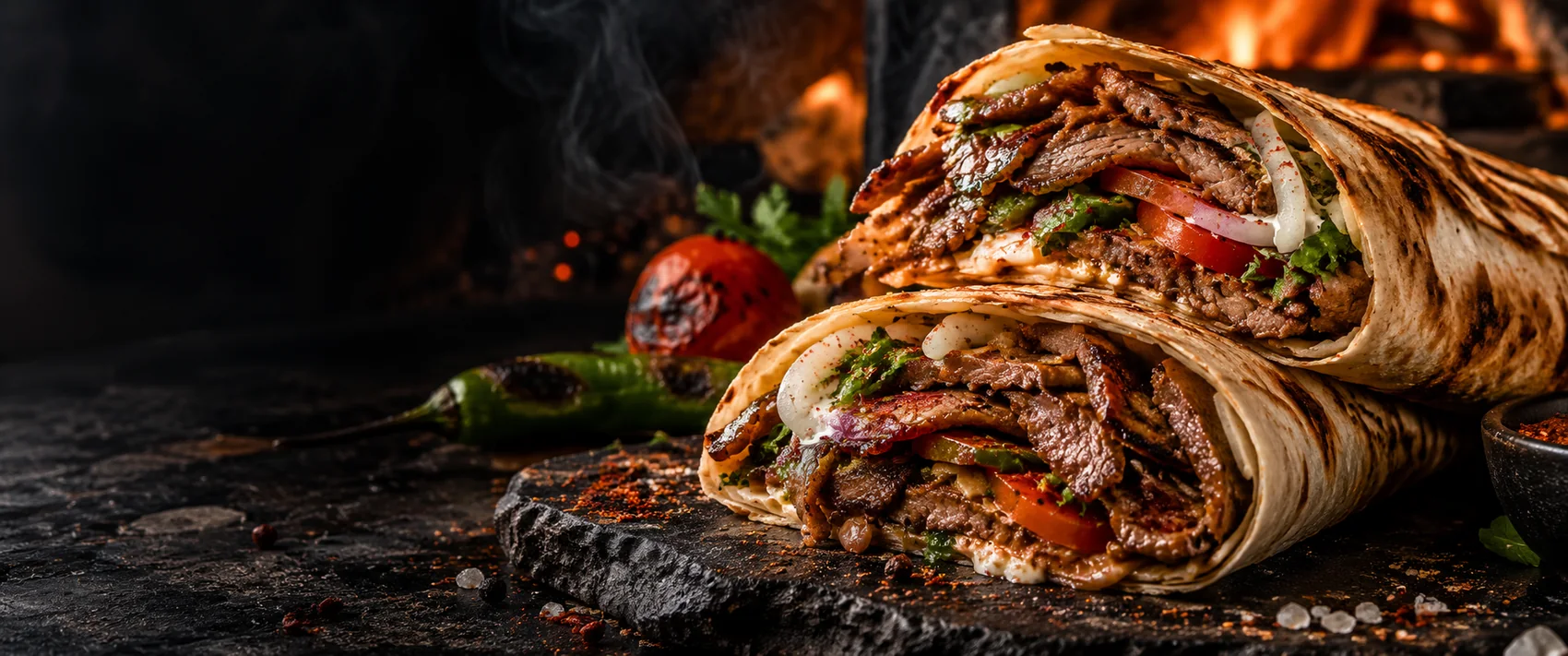 Taze hazırlanmış Hatay döner